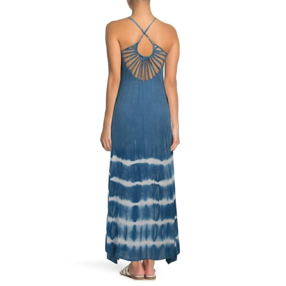 NWT BOHO ME Women's Tie Dye Strappy Beach Maxi Dress Cover Up - Picture 2 of 6